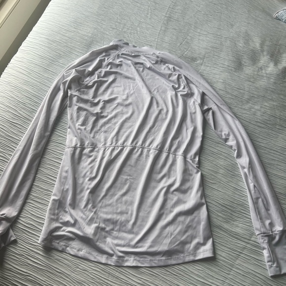 White Long Sleeve Base Layer Athletic Top - Picture 2 of 3